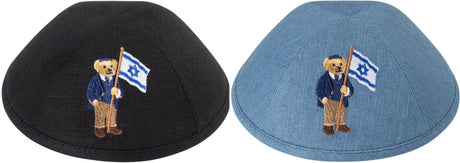 iKippah Bear Holding Israel Flag Yarmulka