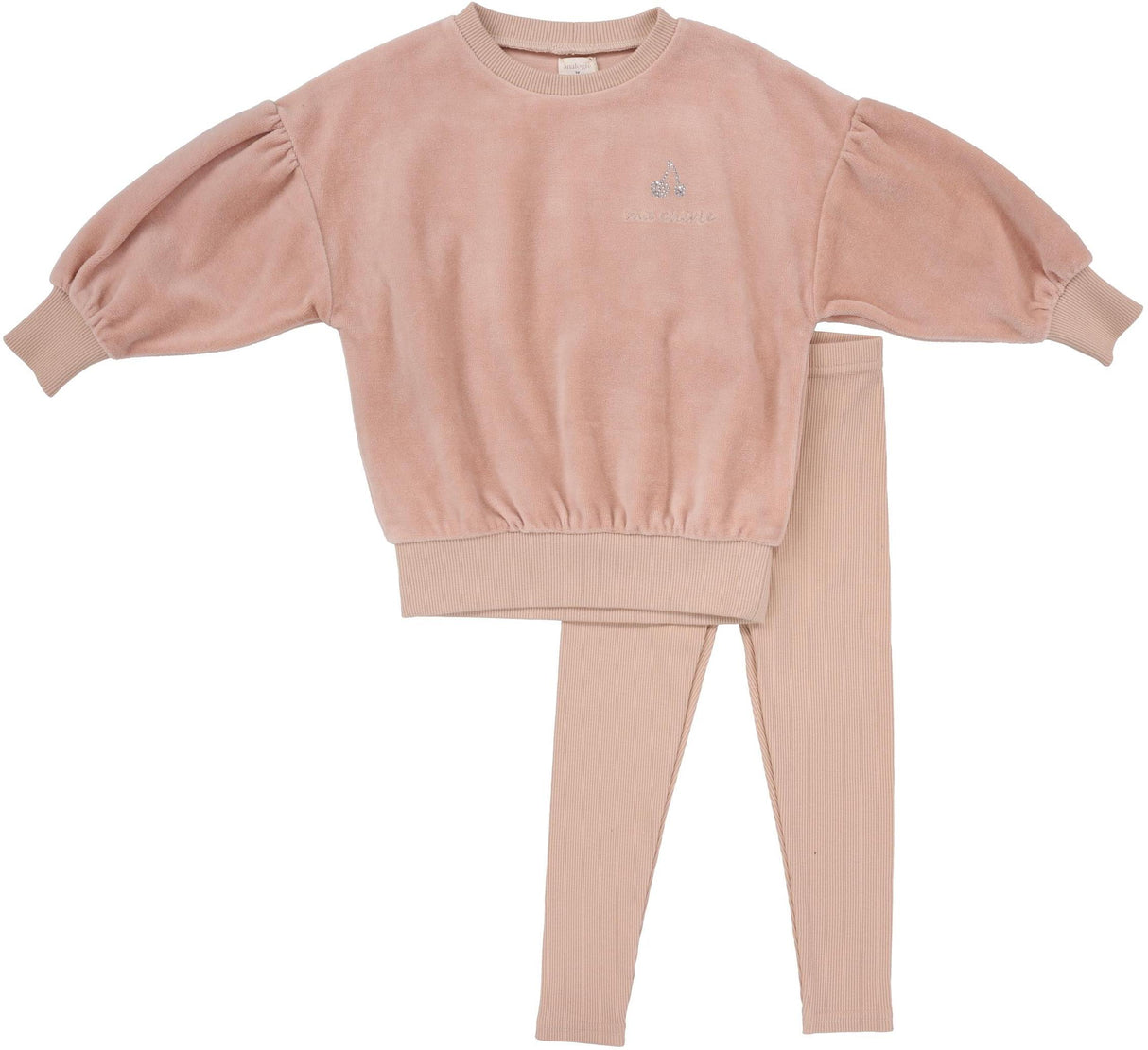 Analogie by Lil Legs Velour Collection Baby Girls Rhinestone Outfit - RVST