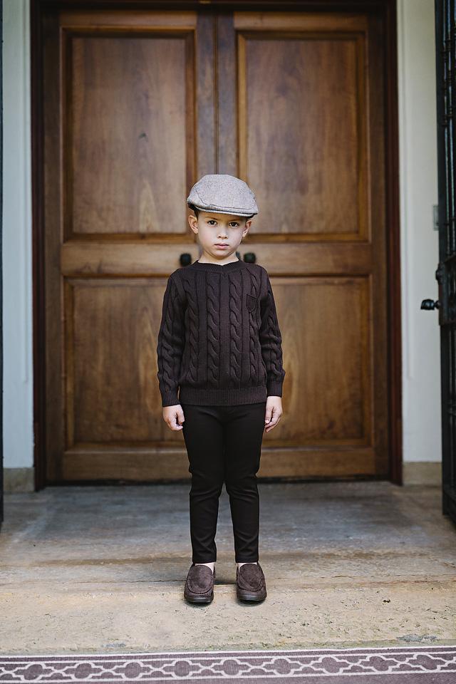 Analogie by Lil Legs Signature Collection Boys Chunky V-neck Sweater - AF26S529