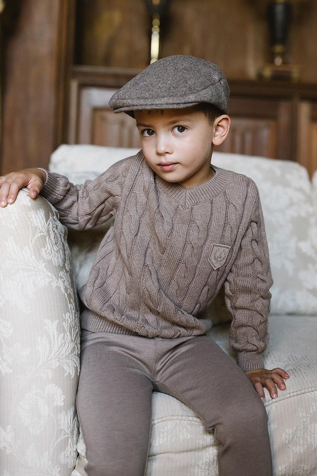 Analogie by Lil Legs Signature Collection Boys Chunky V-neck Sweater - AF26S529