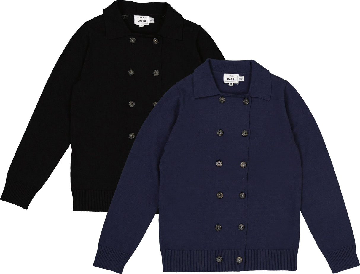 Jolie Capri Boys Double Breasted Knit Sweater - WB6CY3059B