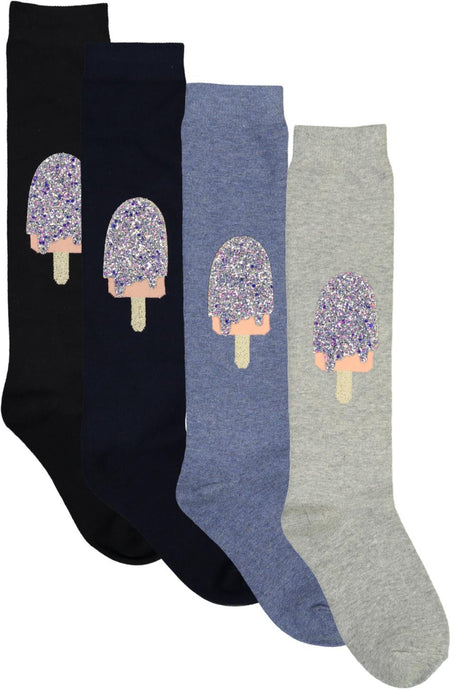 BlinQ Girls Glitter Popsicle Knee Socks - 403