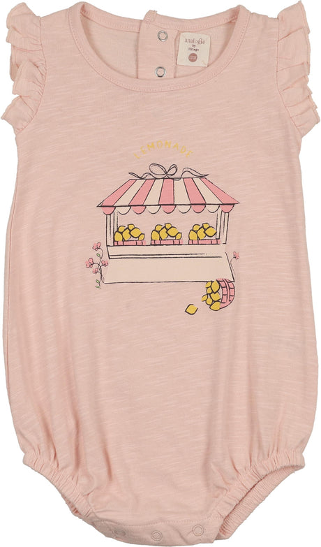 Analogie by Lil Legs Lil People Collection Baby Girls Lemon Romper - LPLRG