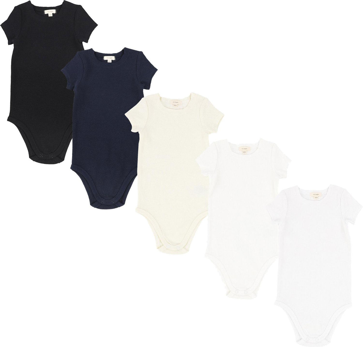 Lil Legs Ribbed Basic Collection Baby Toddler Boys Girls Short Sleeve Bodysuit - SSO