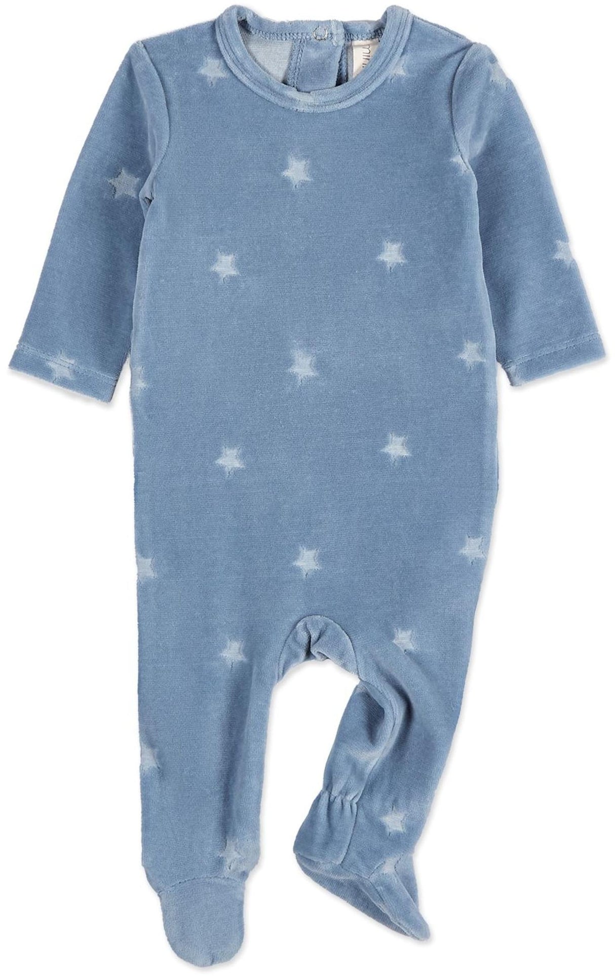 MiniMoi by Memoi Baby Boys Embossed Stars Velour Stretchie - IAA09611