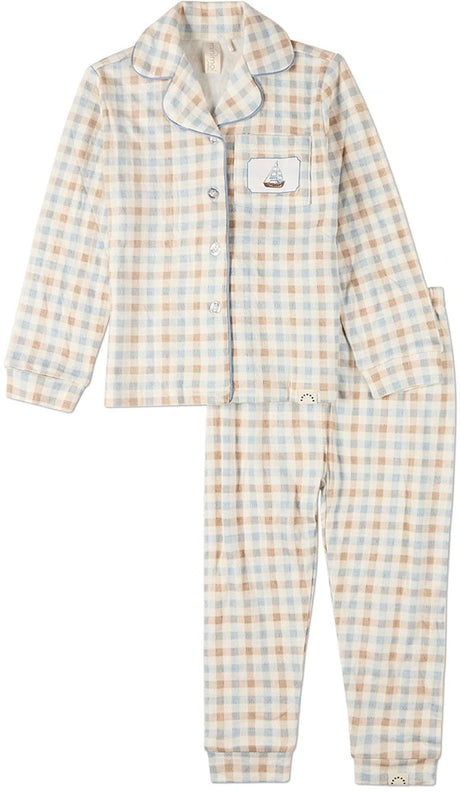MiniMoi by Memoi Boys Girls Sailboat Cotton Pajamas - IBI10019