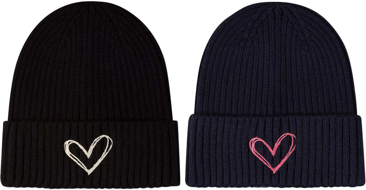 Memoi Girls Heart Pop Cuffed Beanie Hat - MKA-117