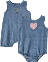 MiniMoi by Memoi Baby Boys Girls Denim Romper - IRV10130/IRV10131