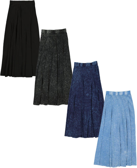 Slate Womens Mineral Wash Paneled Maxi Skirt - W-26726