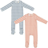 Bonjoy Baby Boys Girls Cotton Checkered Charm Footie - BLSS26073F