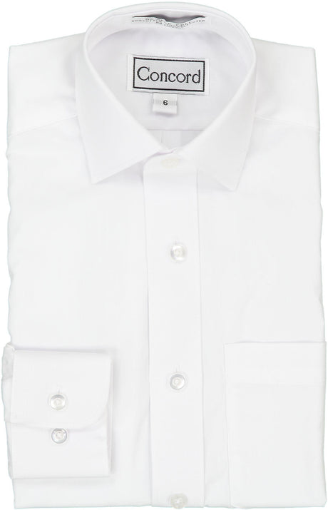 Concord Mens Long Sleeve White Dress Shirt