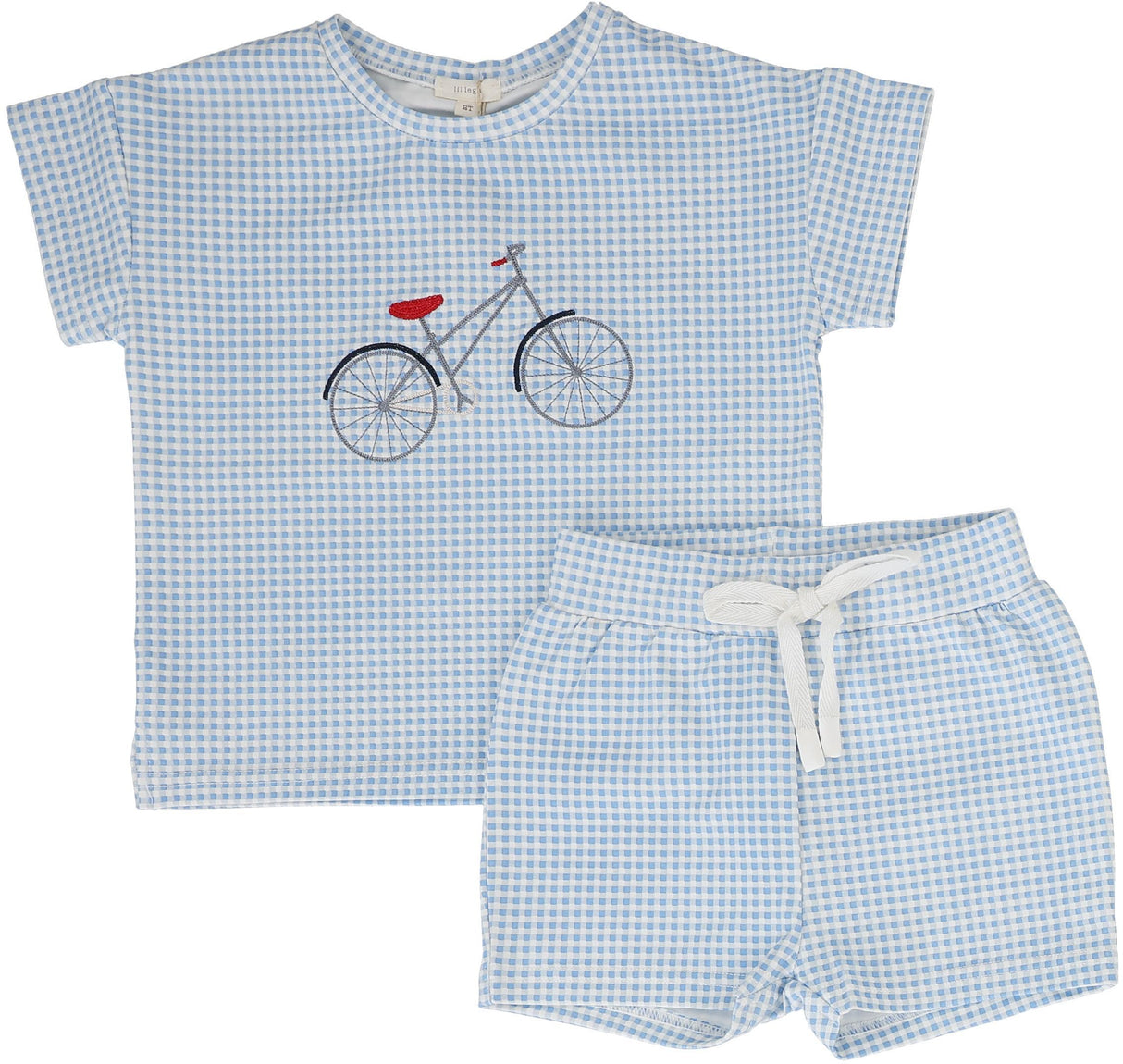 Analogie by Lil Legs Lil People Collection Baby Boys Gingham Bike Outfit Set - LPGBST