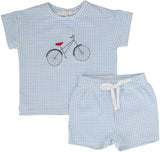Analogie by Lil Legs Lil People Collection Baby Boys Gingham Bike Outfit Set - LPGBST