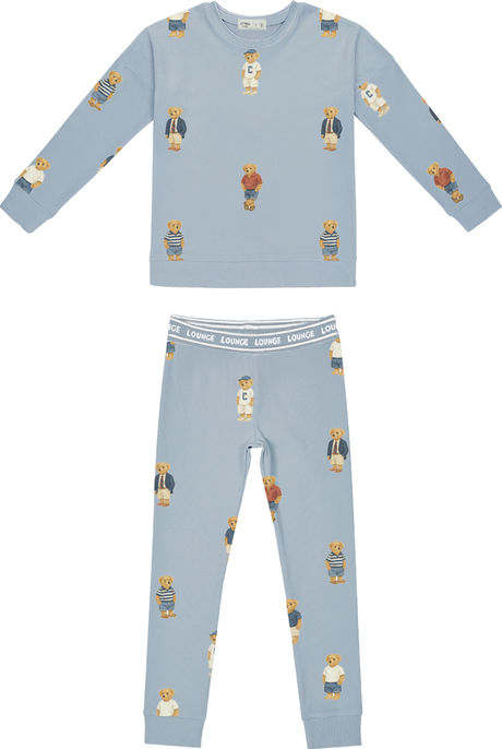 Crew Lounge Boys Girls Bear Print Cotton Pajamas - SG3163