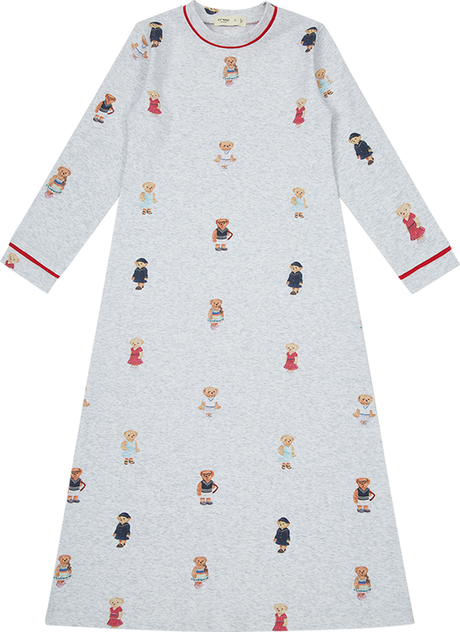 Crew Lounge Girls Bear Print Cotton Nightgown - SG3164
