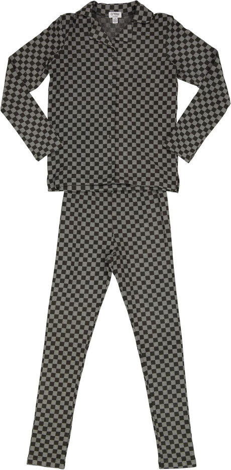 Crew Lounge Boys Girls Checkered Pajamas - AL2688