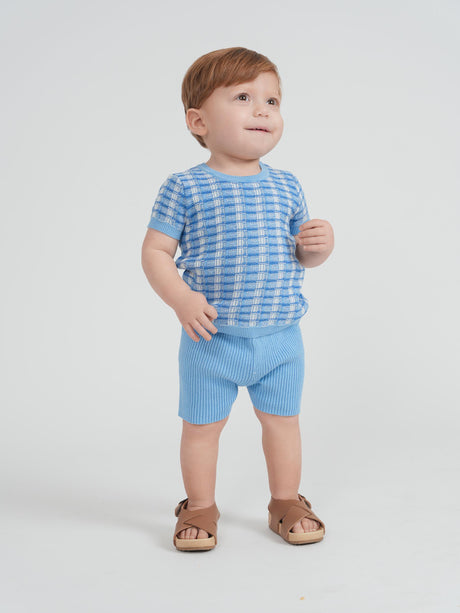 Mr. Mr. Baby Boys Basketweave Knit Outfit - SB6CY2874E
