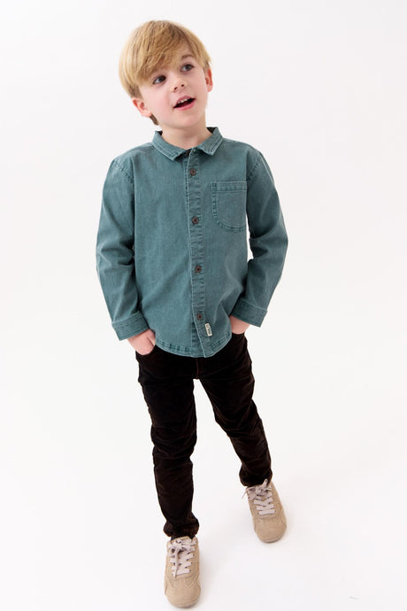 Crew Kids Boys Stonewash Long Sleeve Shirt - AL3212
