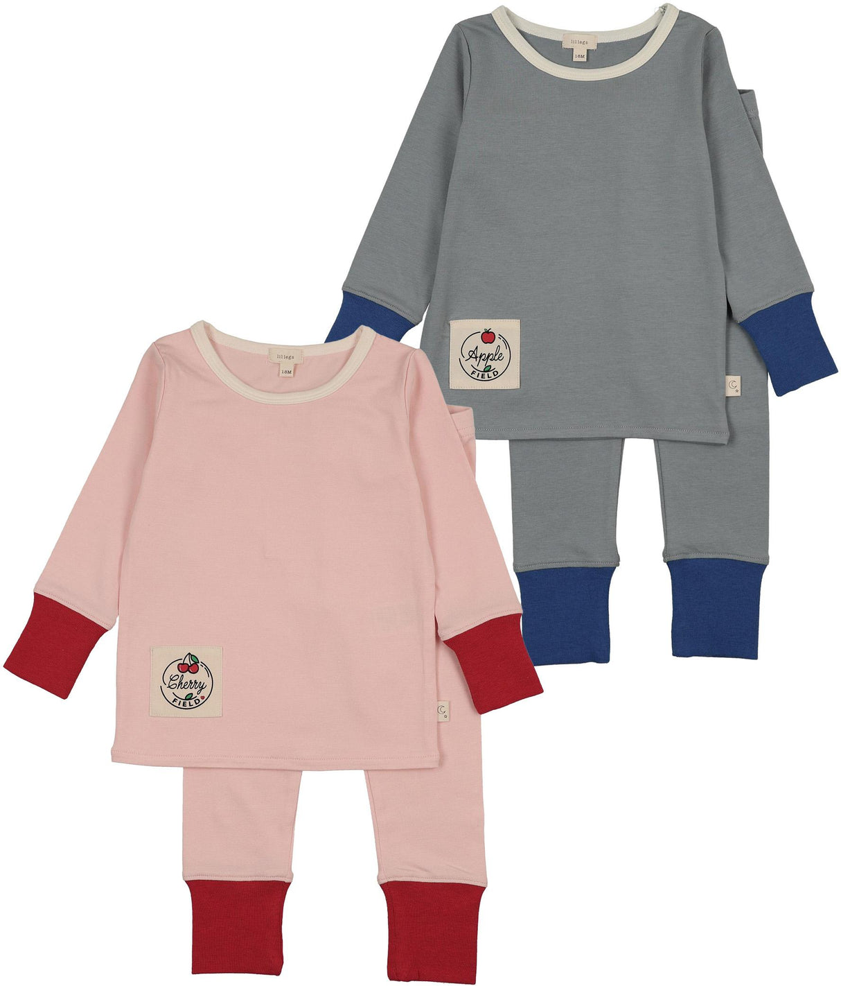 Lil Legs Pitter Patter Collection Boys Girls Cotton Color Block Pajamas Lounge Set - CBLST