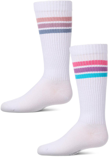 Memoi Girls Multi Stripe Knee Socks - MKF-7248