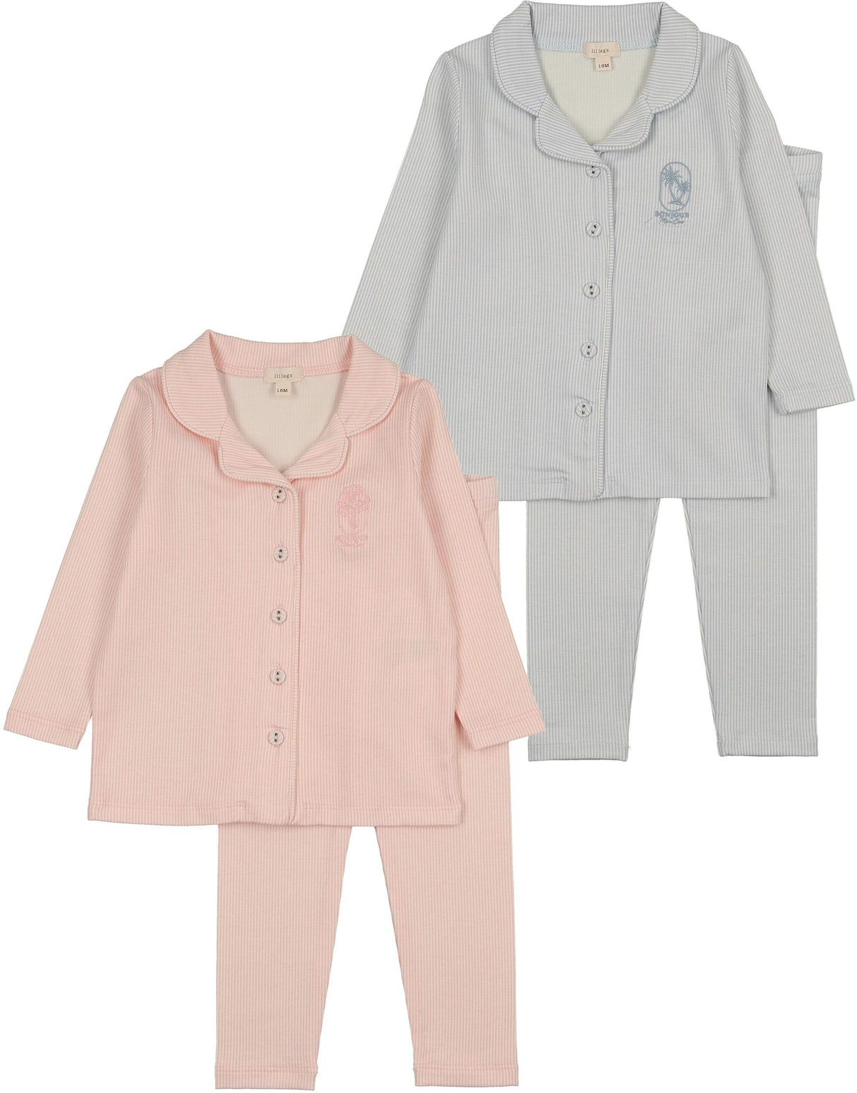 Lil Legs Pitter Patter Collection Boys Girls Cotton Sailor Stripe Pajamas Lounge Set - SSLST