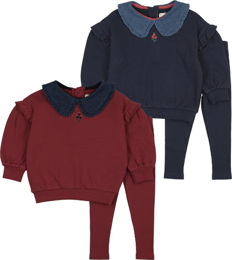Analogie by Lil Legs Sweet Campaign Collection Baby Girls Ruffle Sweatshirt Outfit - AF26TS111