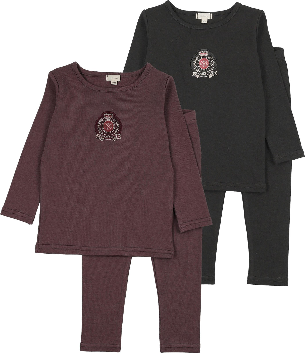 Lil Legs Dressy Loungewear Collection Boys Girls Classic Emblem Cotton Pajamas - AF26TP413