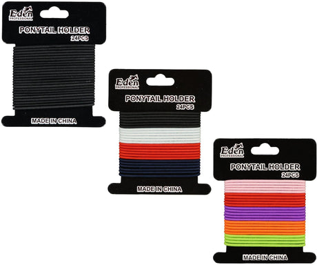 Eden 2mm Thin Ponytail Elastics 24 Pack - PH2