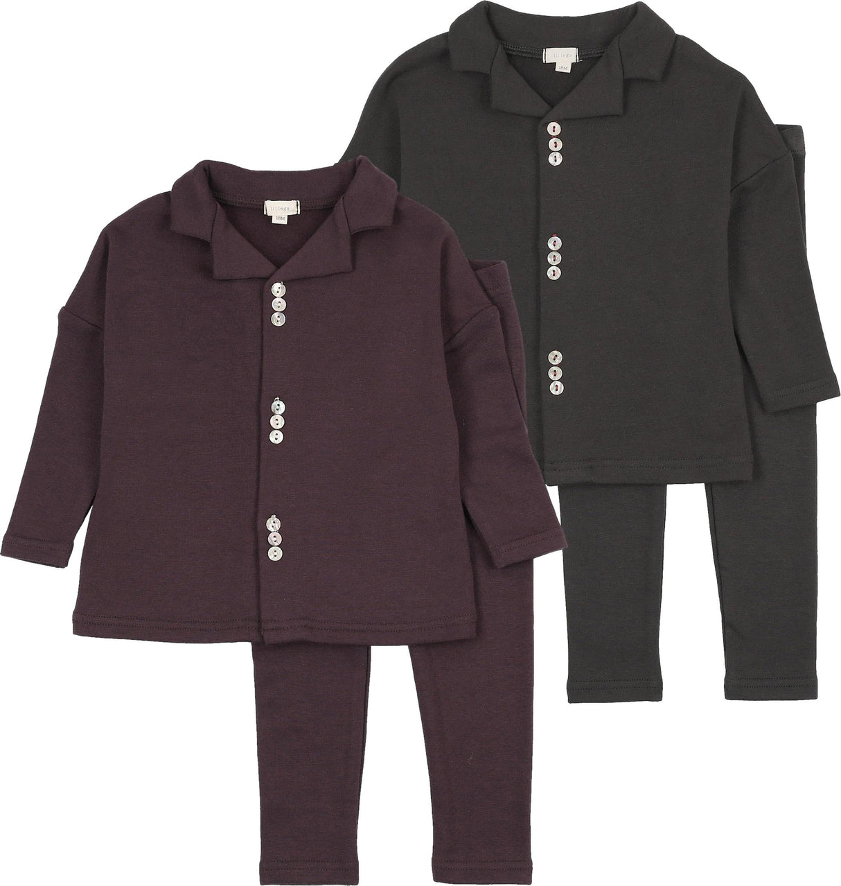 Lil Legs Dressy Loungewear Collection Boys Girls Button Front Cotton Pajamas - LLS27TP405