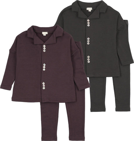 Lil Legs Dressy Loungewear Collection Boys Girls Button Front Cotton Pajamas - LLS27TP405