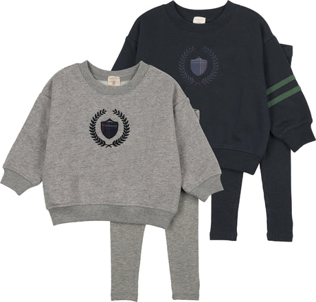 Analogie by Lil Legs Fan Club No Words Collection Baby Boys Big Logo Sweatshirt Outfit - AF26TS120C