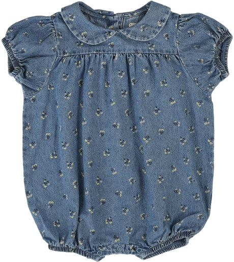 Analogie by Lil Legs Dainty Denim Collection Baby Girls Dainty Denim Romper - DDGR