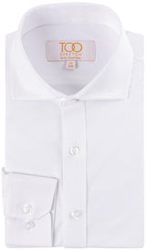 T.O. Collection Boys TOO Super Stretch White Long Sleeve Dress Shirt