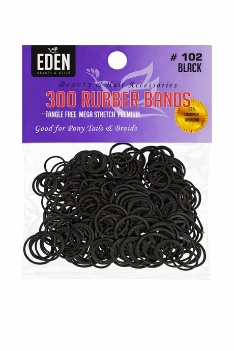 Eden Tangle Free Mega Stretch Ponytail Elastics Rubber Bands 300 Pack - 102/103