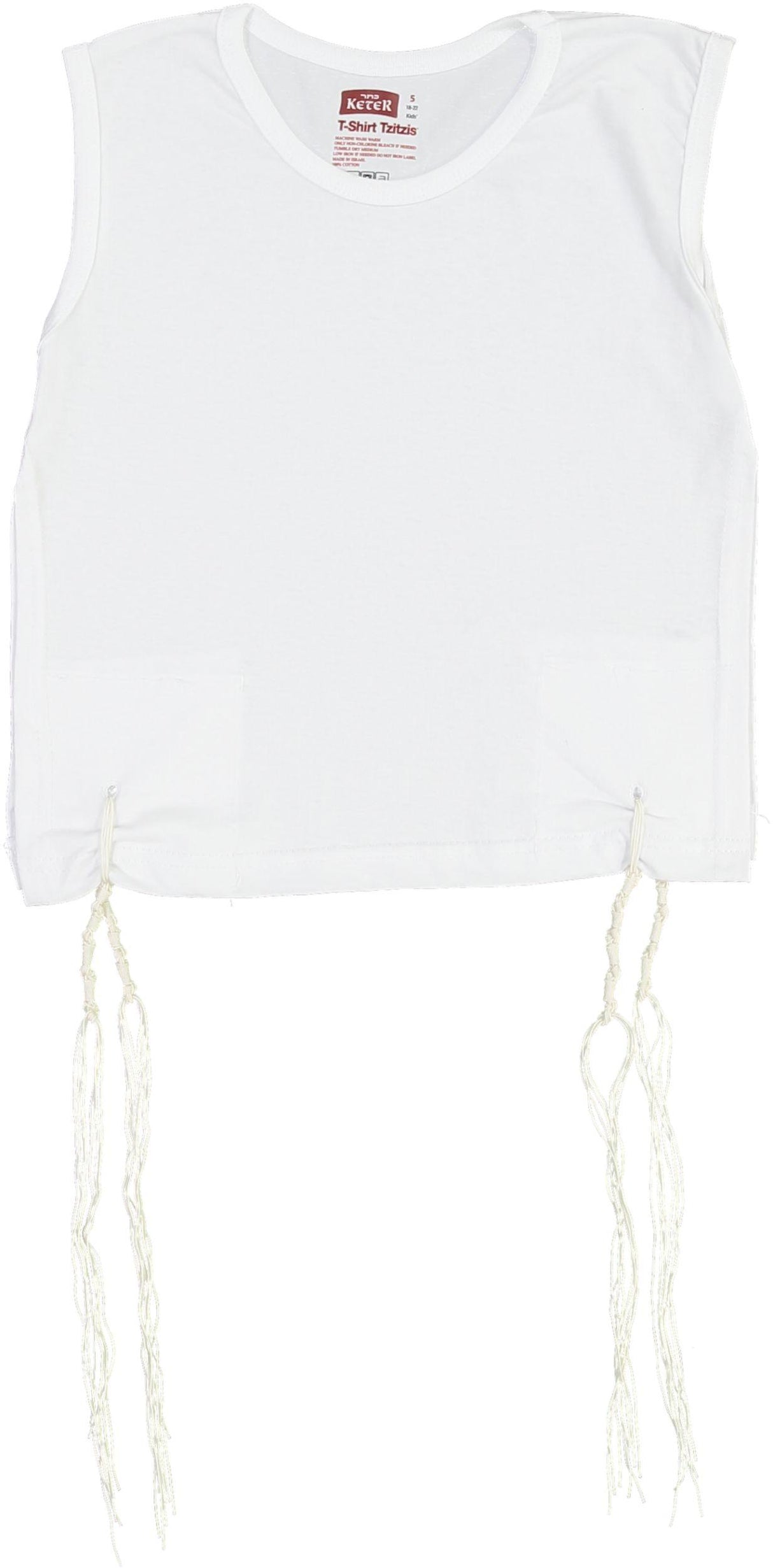 Keter Judaica Boys Perf-Tzit Round Neck Undershirt Tzitzis with Ashkenaz Strings