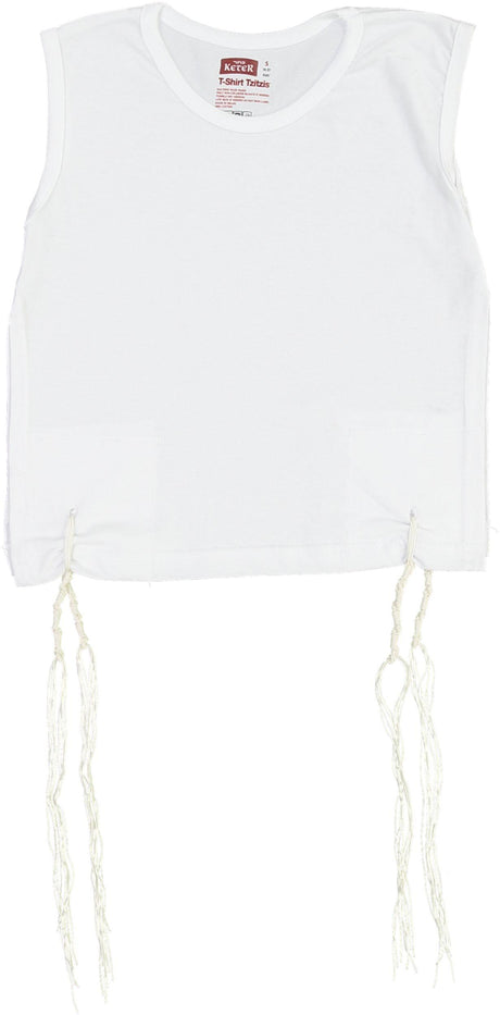 Keter Judaica Boys Perf-Tzit Round Neck Undershirt Tzitzis with Ashkenaz Strings