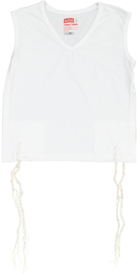 Keter Judaica Boys Perf-Tzit V-Neck Undershirt Tzitzis with Ashkenaz Strings