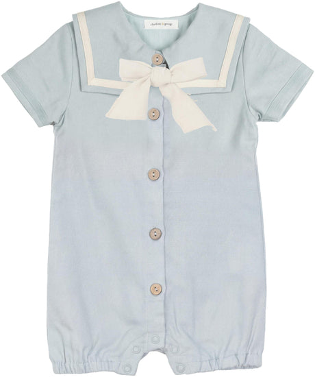 Charlotte & George Baby Boys Woven Sailor Romper - SB6CP7387BB