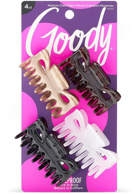 Goody Medium Claw Hair Clips 4 Pack - 76015