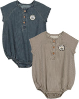 Analogie by Lil Legs Dainty Denim Collection Baby Boys Dainty Denim Romper - DDBR