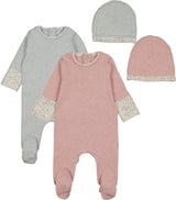 Bee & Dee Baby Boys Girls Lemon Print Cotton Footie & Beanie Set - KLPCH