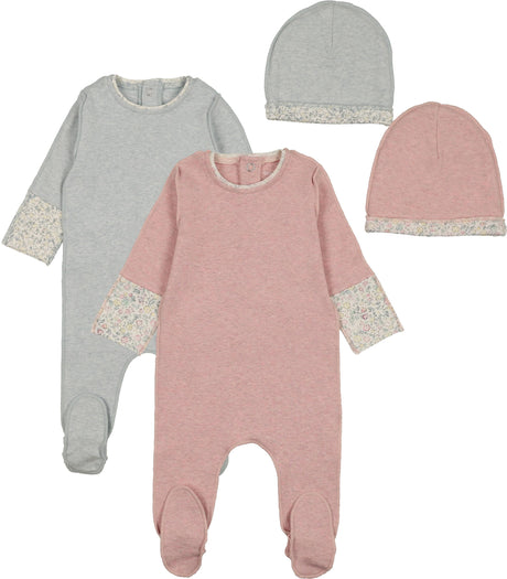 Bee & Dee Baby Boys Girls Lemon Print Cotton Footie & Beanie Set - KLPCH