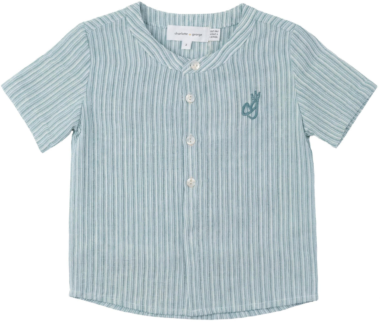 Charlotte & George Boys Striped Short Sleeve Dress Shirt - SB6CP7387SH