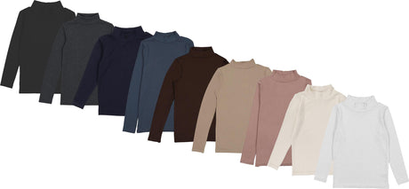 Lil Legs Bamboo Basic Collection Boys Girls Long Sleeve Bamboo Mock Neck Turtleneck - BAMM