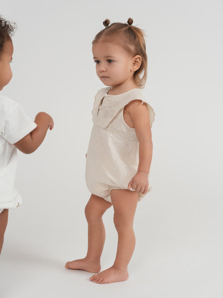 Jolie Capri Baby Girls Embroidered Bib Bubble Romper - SB6CY2899B