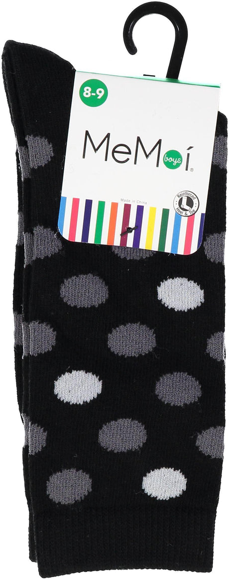 Memoi Boys Two Tone Dot Crew Socks - MK-175