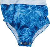 Abstract Girls Marine Swim Dress - 16SDBLU