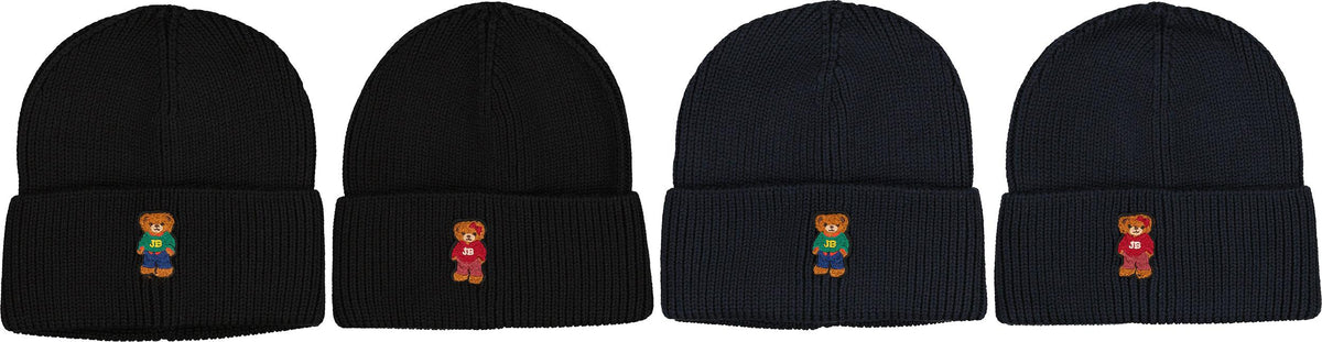 Jelly Bean Boys Girls Teddy Bear Knit Cuff Beanie Hat - JB621