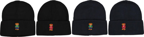 Jelly Bean Boys Girls Teddy Bear Knit Cuff Beanie Hat - JB621