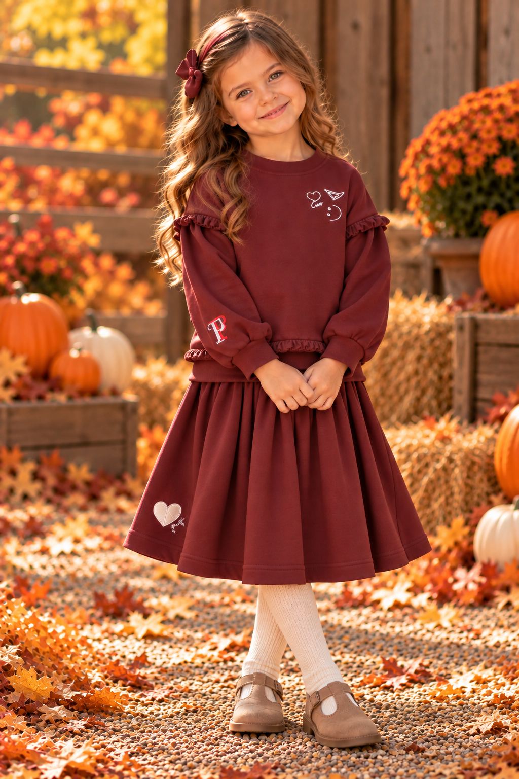 Principi Girls Smiley Sweatshirt Outfit - KW65
